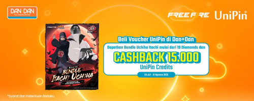 Dapatkan Bundle Itachi Uchiha & Cashback 15.000 UniPin Credits di Dan+Dan!